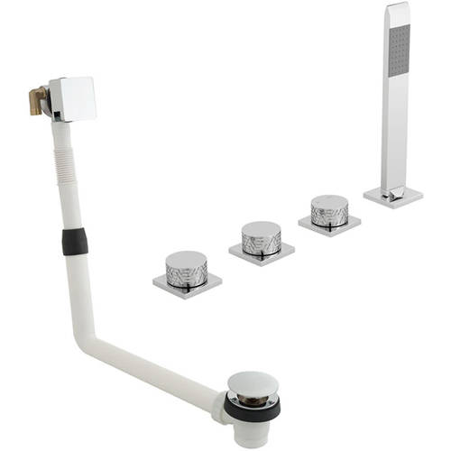 Larger image of Vado Omika 4 Hole Bath Shower Mixer Tap With Bath Filler Waste & Overflow.