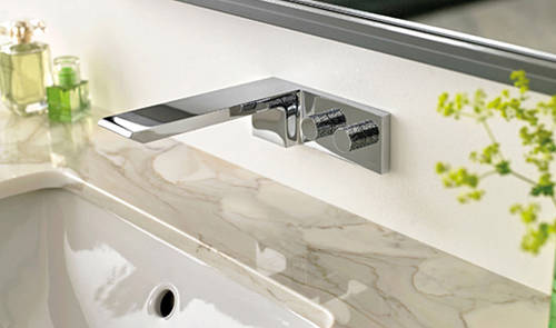 Example image of Vado Omika 4 Hole Bath Shower Mixer Tap With Bath Filler Waste & Basin Tap.