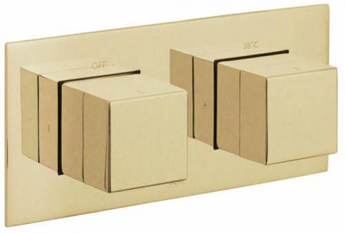 Larger image of Vado Notion Thermostatic Shower Valve With 2 Outlets (3/4" Brushed Gold).
