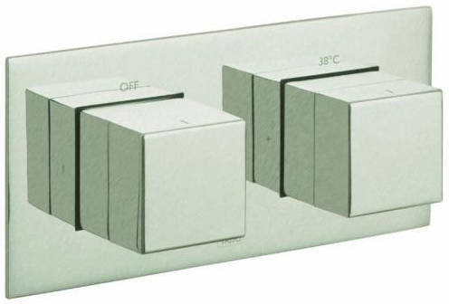 Larger image of Vado Notion Thermostatic Shower Valve With 2 Outlets (3/4" Brushed Nickel).