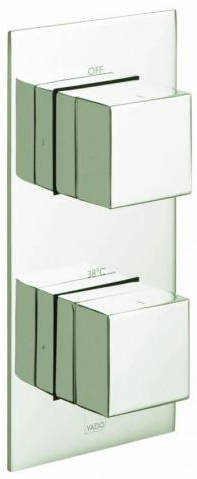 Larger image of Vado Notion Thermostatic Shower Valve With 2 Outlets (3/4" Bright Nickel).