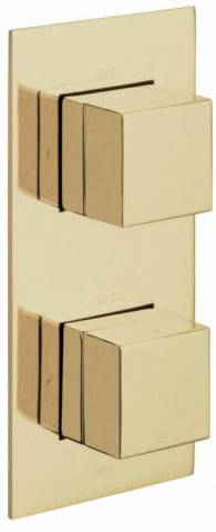 Larger image of Vado Notion Thermostatic Shower Valve With 2 Outlets (3/4" Brushed Gold).