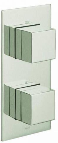 Larger image of Vado Notion Thermostatic Shower Valve With 2 Outlets (3/4" Brushed Nickel).