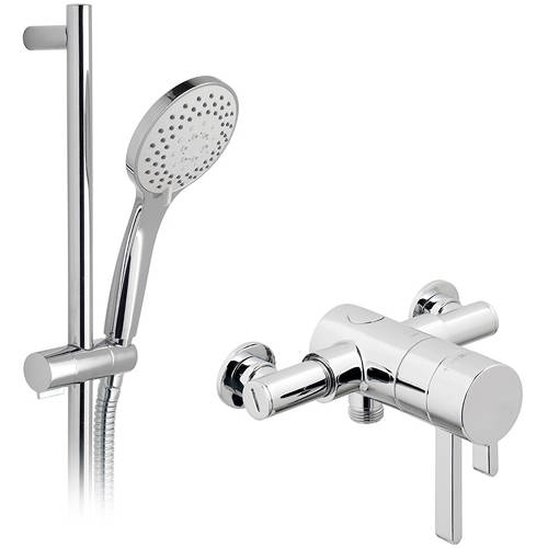 Example image of Vado Shower Packs Exposed Thermostatic Shower Valve & Rail Kit.