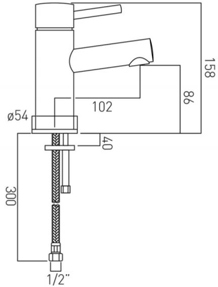 Technical image of Vado Zoo Basin & Bath Filler Tap Pack (Chrome).