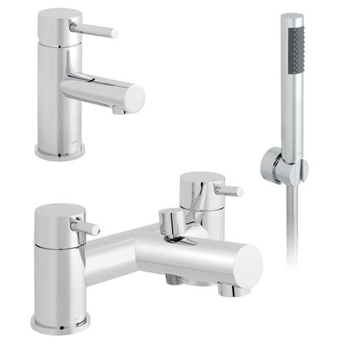 Larger image of Vado Zoo Basin & Bath Shower Mixer Tap Pack (Chrome).