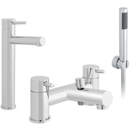 Larger image of Vado Zoo Extended Basin & Bath Shower Mixer Tap Pack (Chrome).