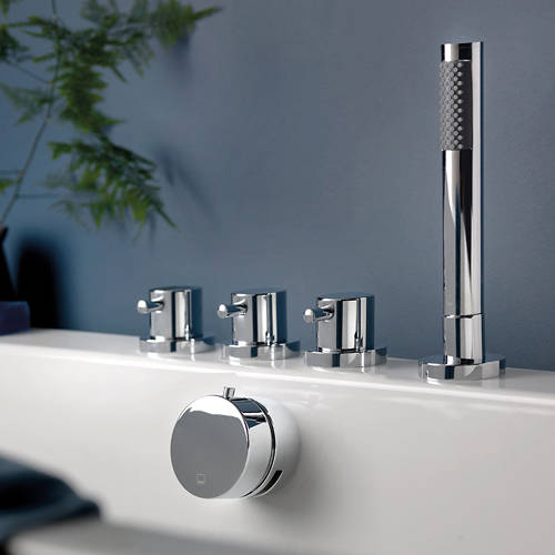 Example image of Vado Zoo 4 Hole Bath Shower Mixer Tap With Kit & Bath Filler Waste (Chrome).