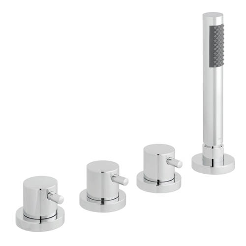 Larger image of Vado Zoo 4 Hole Bath Shower Mixer Tap With Kit (Without Spout).