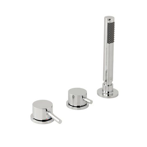 Larger image of Vado Zoo 3 Hole Bath Shower Mixer Tap Without Spout (Chrome).