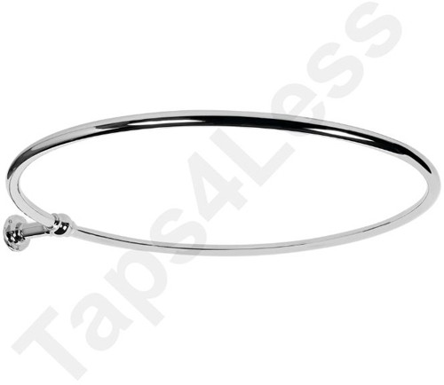 Larger image of Chrome Rails Round Shower Curtain Rail With Wall Bracket (Chrome).